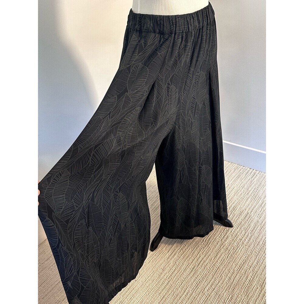 OSKA Women’s M Gray Wide Leg Pants Culottes Divided Skirt Gauchos Palazzo Flowy
